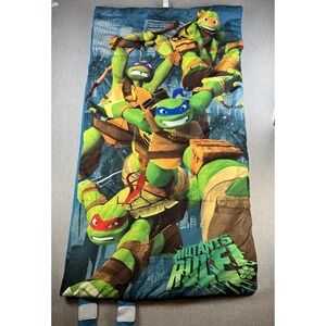 Nickelodeon 2015 TMNT Sleeping Bag Kids Mutant Ninja Turtles Blue Zip 30"x54"